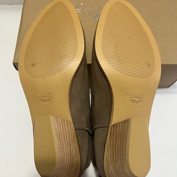 Dr Scholl’s Womens 9 1/2 Ankle Boots Brown Gray Suede Leather booties tan NWT - Picture 9 of 16